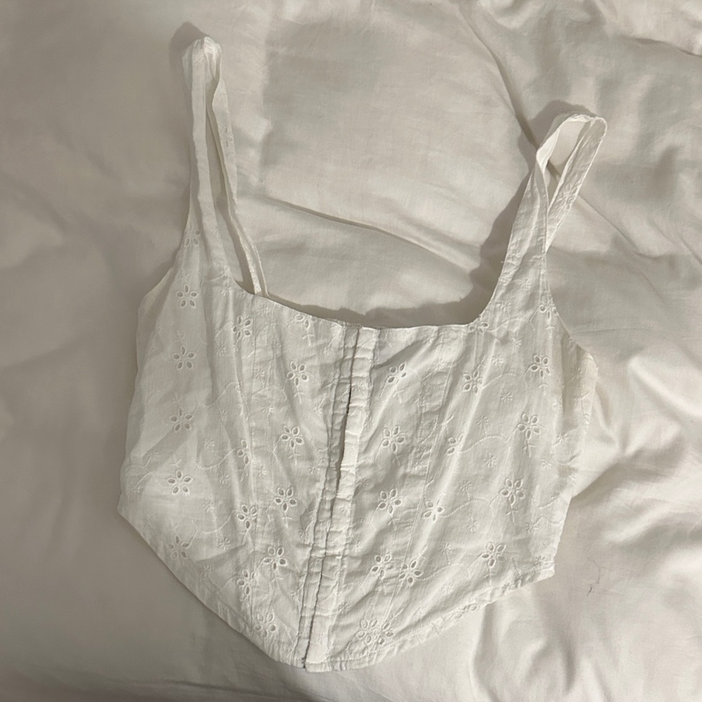 Princess polly White Eyelet Crop Top